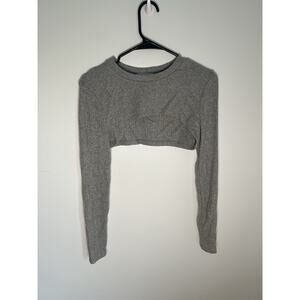 Grey Lab Los Angelos Women's‎ Medium Grey Pullover Sweater Bolero Cropped